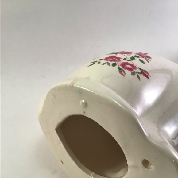 Large White Ceramic Bunny Rabbit Roses Spring - Picture 5 of 5